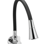 Sink Cock with Flexible Spout with Dual Flow with Wall Flange (All Brass Parts)