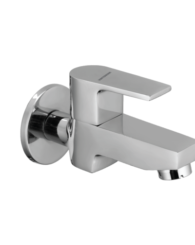 Short Body Bib Cock with Wall Flange